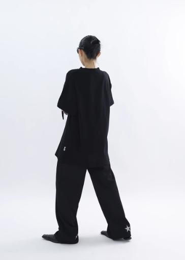 Kei Star Embroidered Straight Pants-korean-fashion-Pants-Kei's Closet-OH Garments
