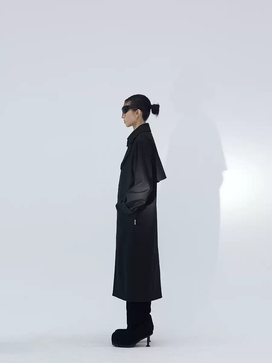 Kei Stitched Lapel Belt Strap Trench Coat-korean-fashion-Long Coat-Kei's Closet-OH Garments