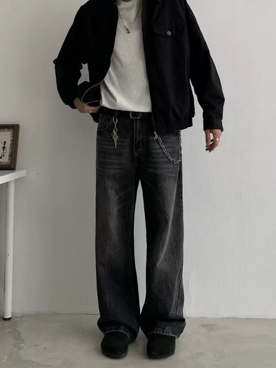 Knot Faded Clean Fit Jeans-korean-fashion-Jeans-Knot's Closet-OH Garments