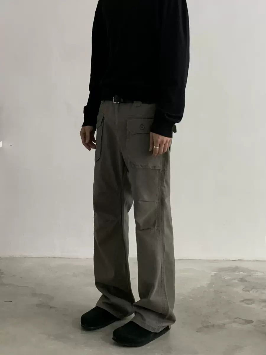 Knot Loose Flap Pocket Cargo Pants-korean-fashion-Pants-Knot's Closet-OH Garments