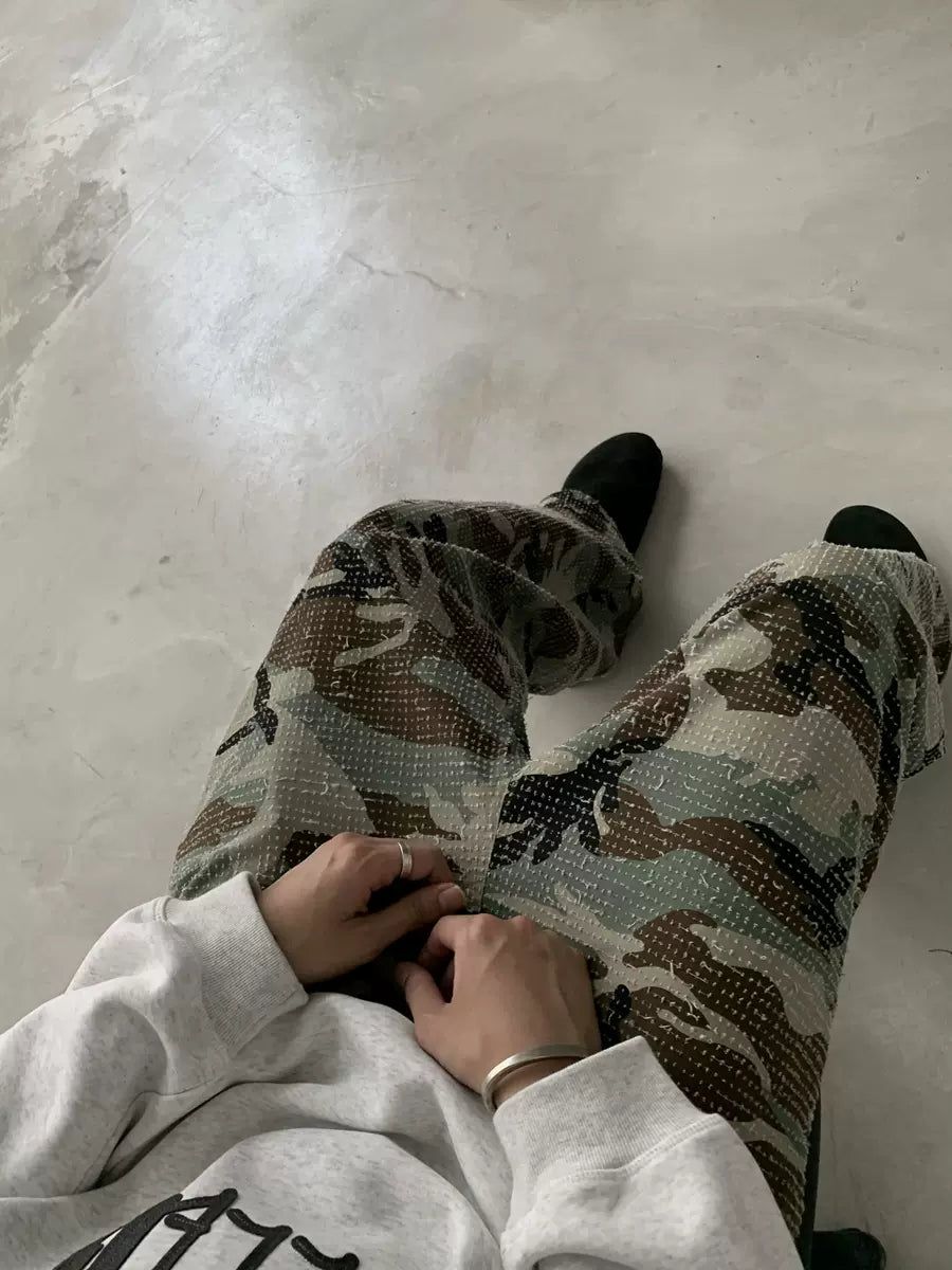 Knot Textured Camo Pants-korean-fashion-Pants-Knot's Closet-OH Garments