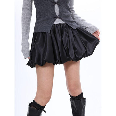 Lazy Balloon Shape Solid Short Skirt-korean-fashion-Skirt-Lazy's Closet-OH Garments