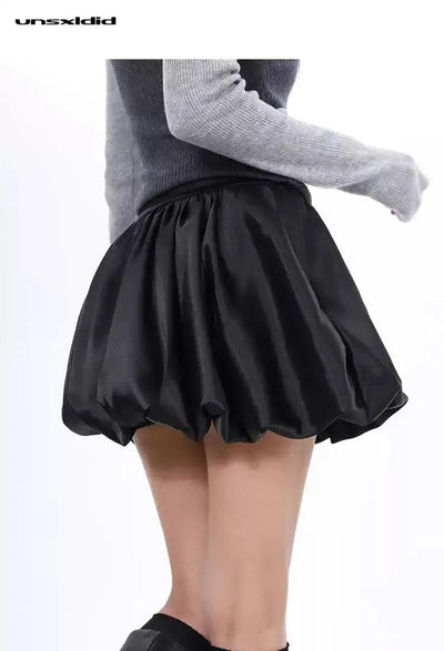 Lazy Balloon Shape Solid Short Skirt-korean-fashion-Skirt-Lazy's Closet-OH Garments