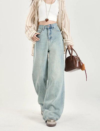 Lazy Contrast Lined Back Pockets Jeans-korean-fashion-Jeans-Lazy's Closet-OH Garments
