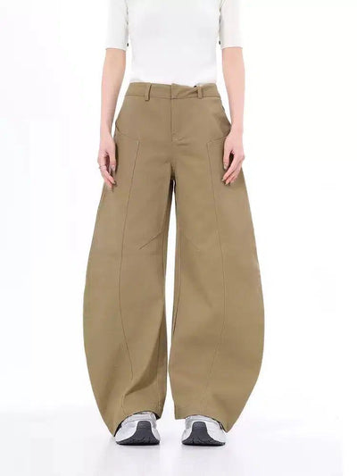 Lazy Curve Cut Plain Color Pants-korean-fashion-Pants-Lazy's Closet-OH Garments