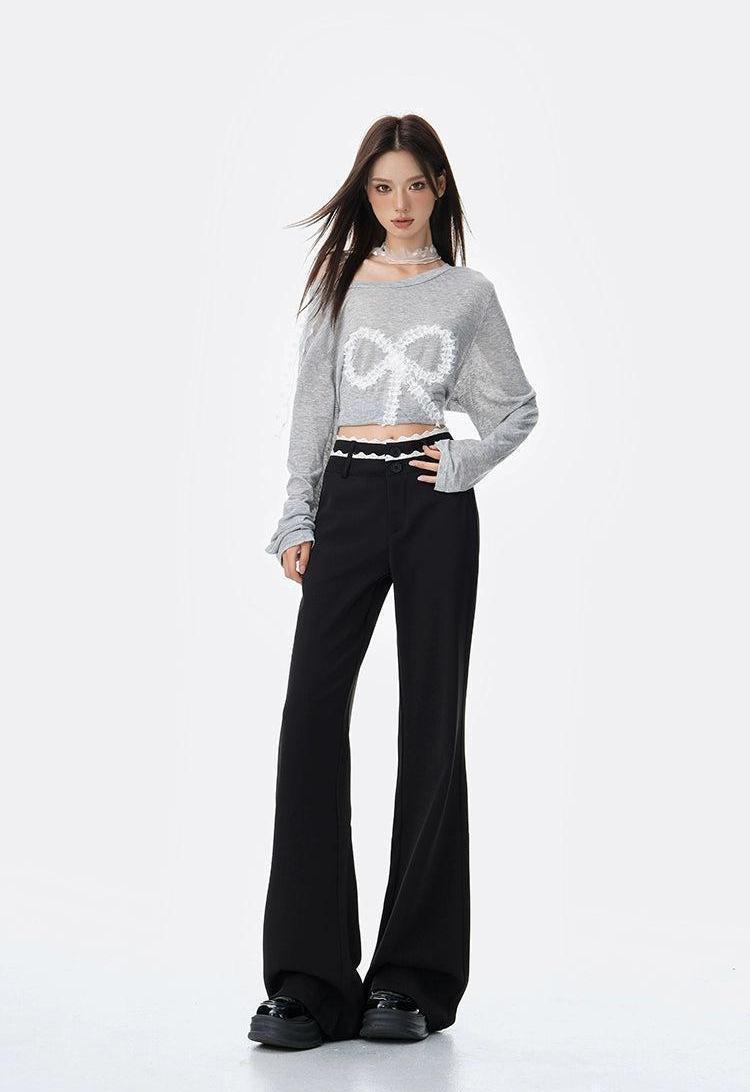 Lazy Double Laced Waists Pants-korean-fashion-Pants-Lazy's Closet-OH Garments