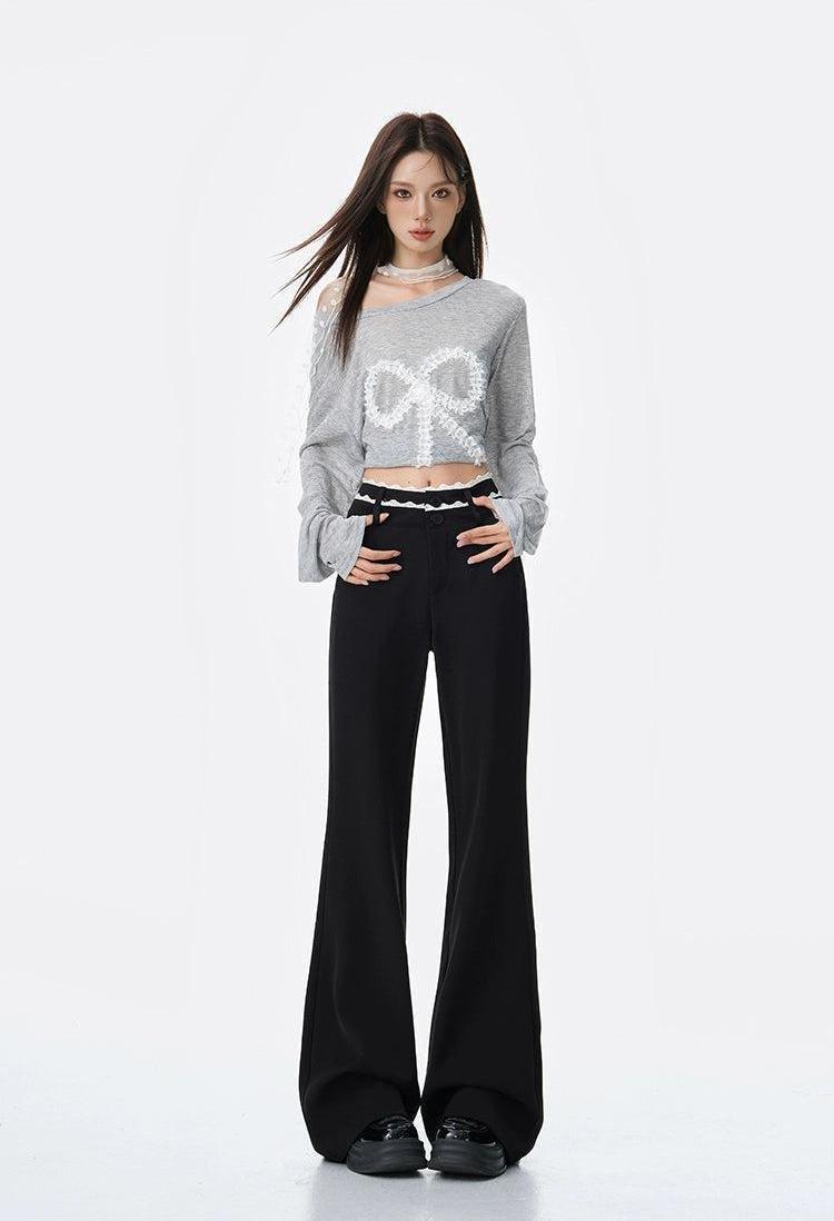 Lazy Double Laced Waists Pants-korean-fashion-Pants-Lazy's Closet-OH Garments