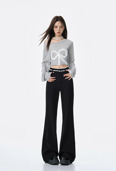 Lazy Double Laced Waists Pants-korean-fashion-Pants-Lazy's Closet-OH Garments