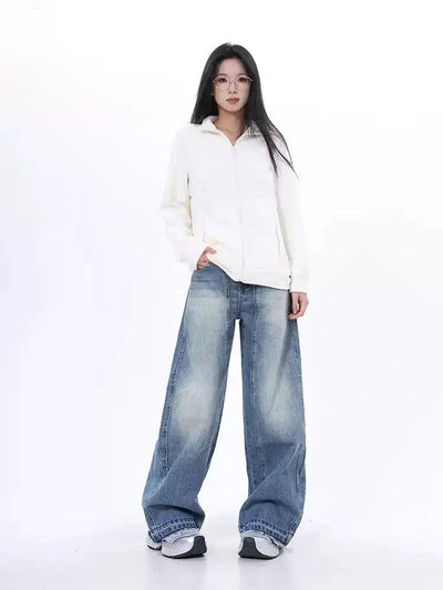 Lazy Fade Highlight Spots Jeans-korean-fashion-Jeans-Lazy's Closet-OH Garments