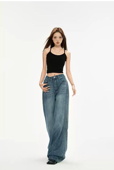 Lazy Faded Slim High Waisted Jeans-korean-fashion-Jeans-Lazy's Closet-OH Garments