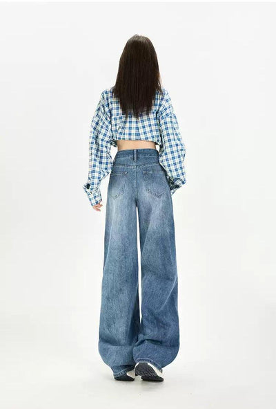 Lazy Faded Structured Wide Leg Jeans-korean-fashion-Jeans-Lazy's Closet-OH Garments