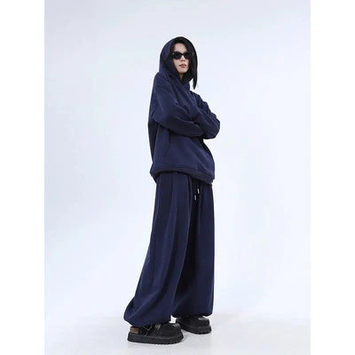 Lazy Kangaroo Pocket Versatile Hoodie & Sweatpants Set-korean-fashion-Clothing Set-Lazy's Closet-OH Garments