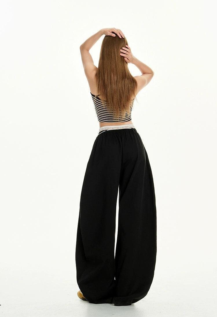Lazy Low Waist Loose Fit Pants-korean-fashion-Pants-Lazy's Closet-OH Garments