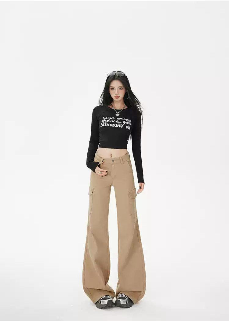 Lazy Solid Color Side Pockets Pants-korean-fashion-Pants-Lazy's Closet-OH Garments