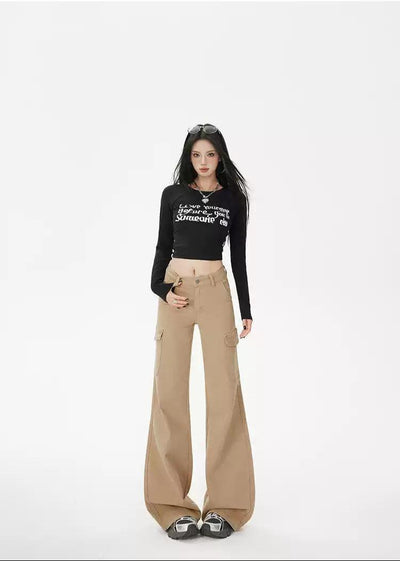 Lazy Solid Color Side Pockets Pants-korean-fashion-Pants-Lazy's Closet-OH Garments