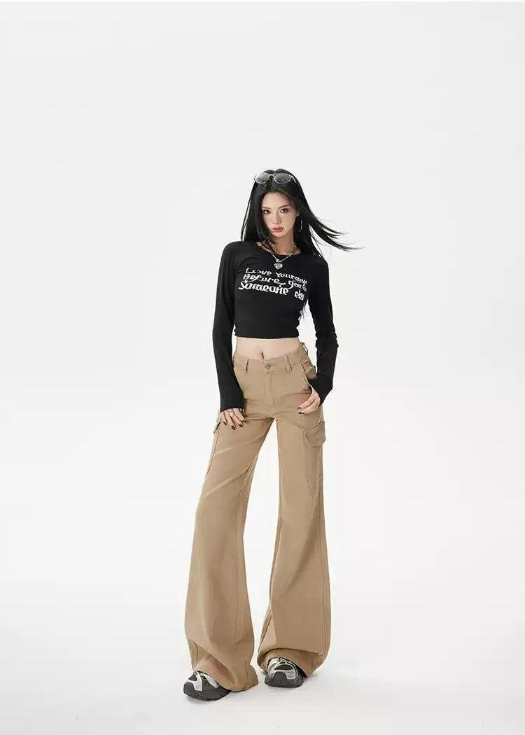 Lazy Solid Color Side Pockets Pants-korean-fashion-Pants-Lazy's Closet-OH Garments