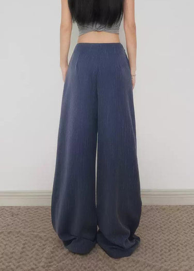 Lazy Striped Drape Wide Pants-korean-fashion-Pants-Lazy's Closet-OH Garments