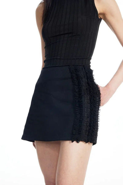 Light Side Lace High Waisted Skirt-korean-fashion-Skirt-Light's Closet-OH Garments