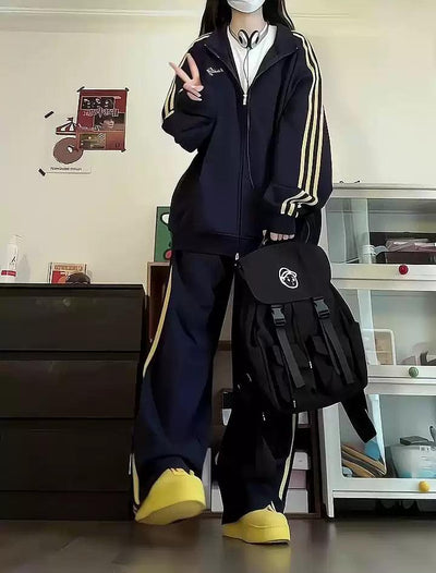 Mina Athleisure Style Side Lines Jacket-korean-fashion-Jacket-Mina's Closet-OH Garments