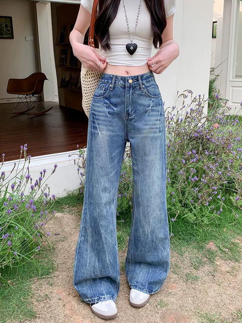 Mina Buttoned Faded Whiskers Jeans-korean-fashion-Jeans-Mina's Closet-OH Garments