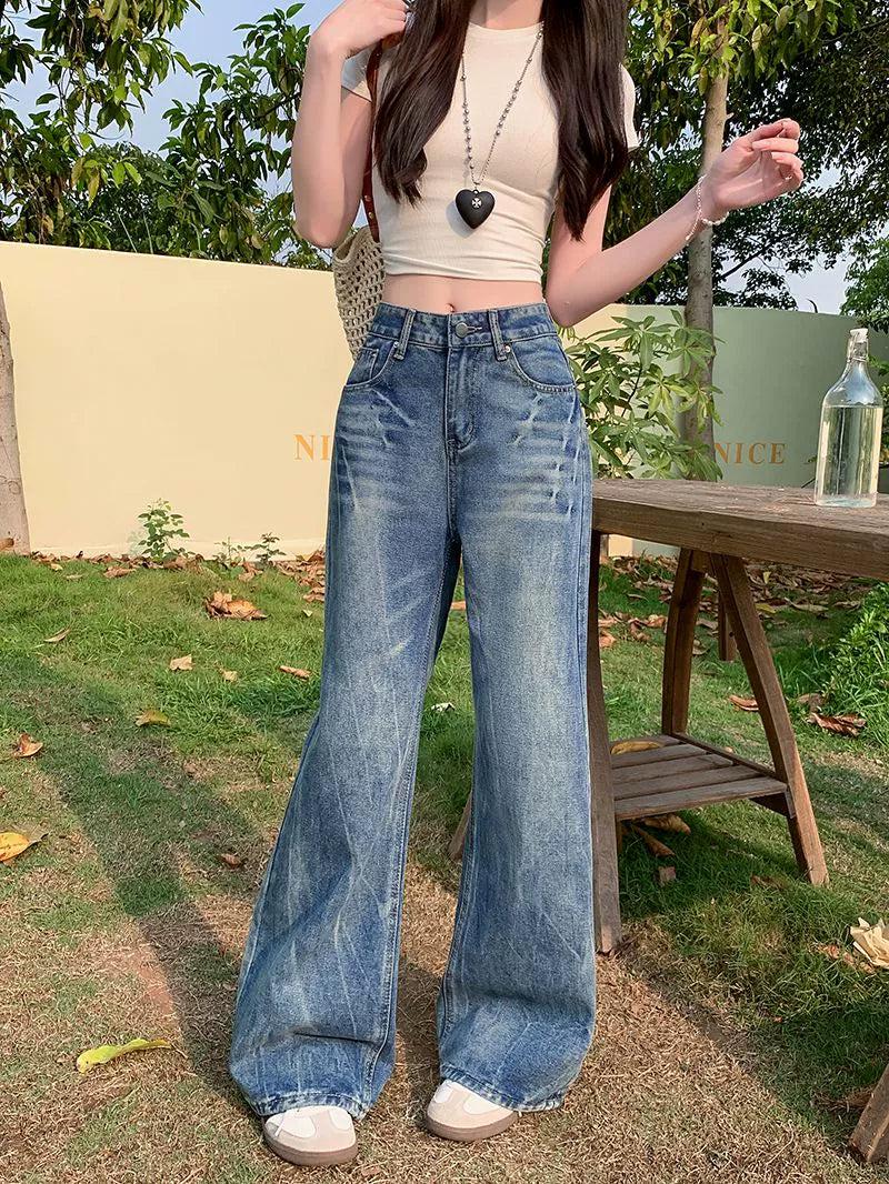 Mina Buttoned Faded Whiskers Jeans-korean-fashion-Jeans-Mina's Closet-OH Garments