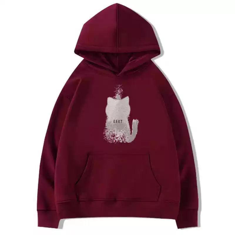 Mina Cat Silhouette Graphic Print Hoodie-korean-fashion-Hoodie-Mina's Closet-OH Garments