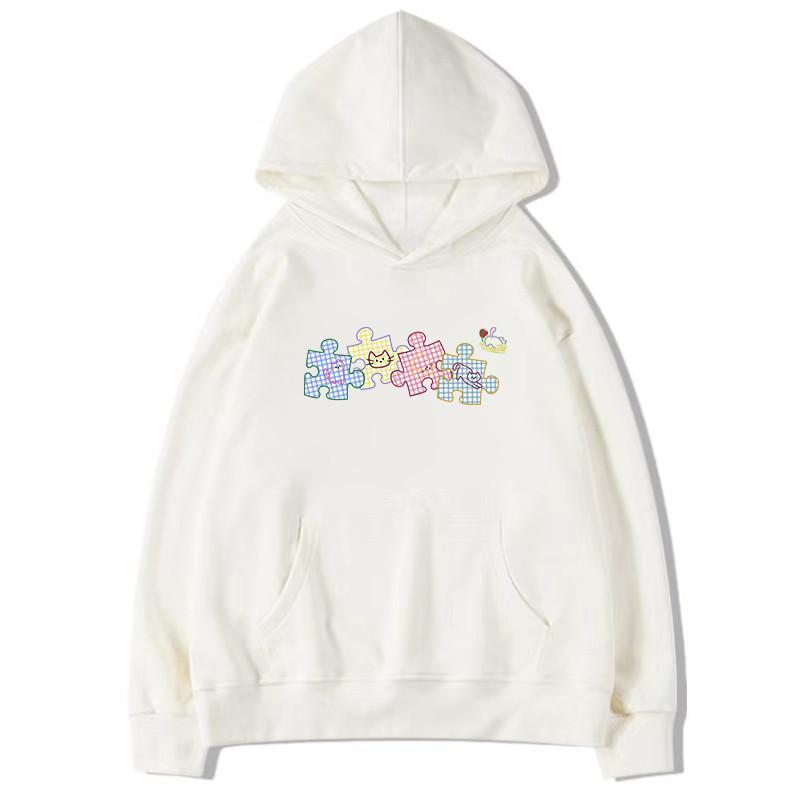 Mina Checkered Puzzle Pieces Hoodie-korean-fashion-Hoodie-Mina's Closet-OH Garments