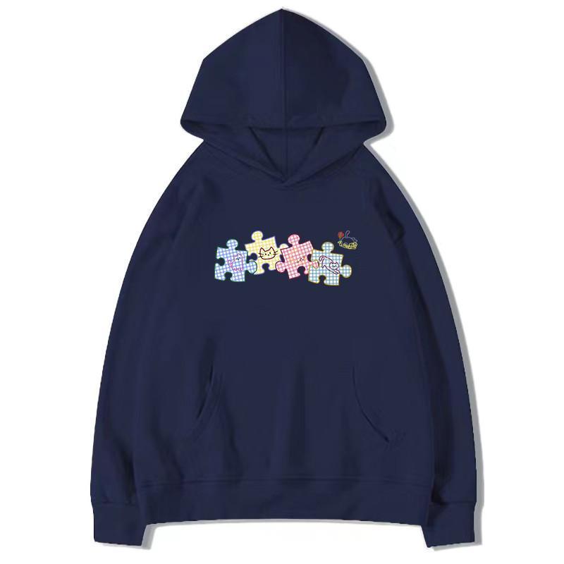 Mina Checkered Puzzle Pieces Hoodie-korean-fashion-Hoodie-Mina's Closet-OH Garments