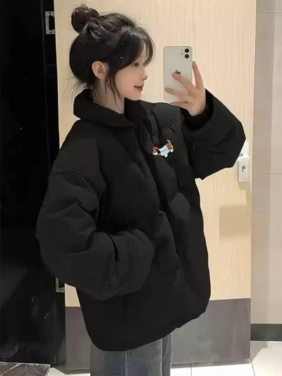 Mina Dog Patch Puffer Jacket-korean-fashion-Jacket-Mina's Closet-OH Garments