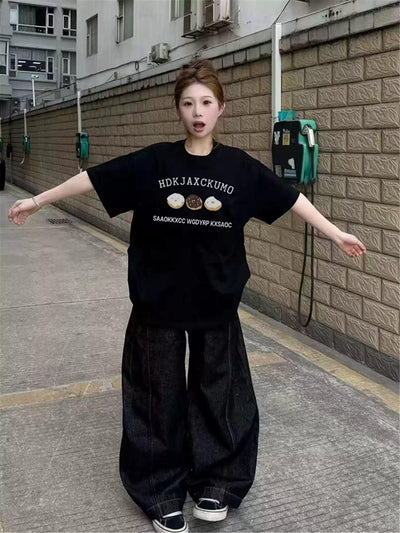 Mina Donuts Graphic Print T-Shirt-korean-fashion-T-Shirt-Mina's Closet-OH Garments