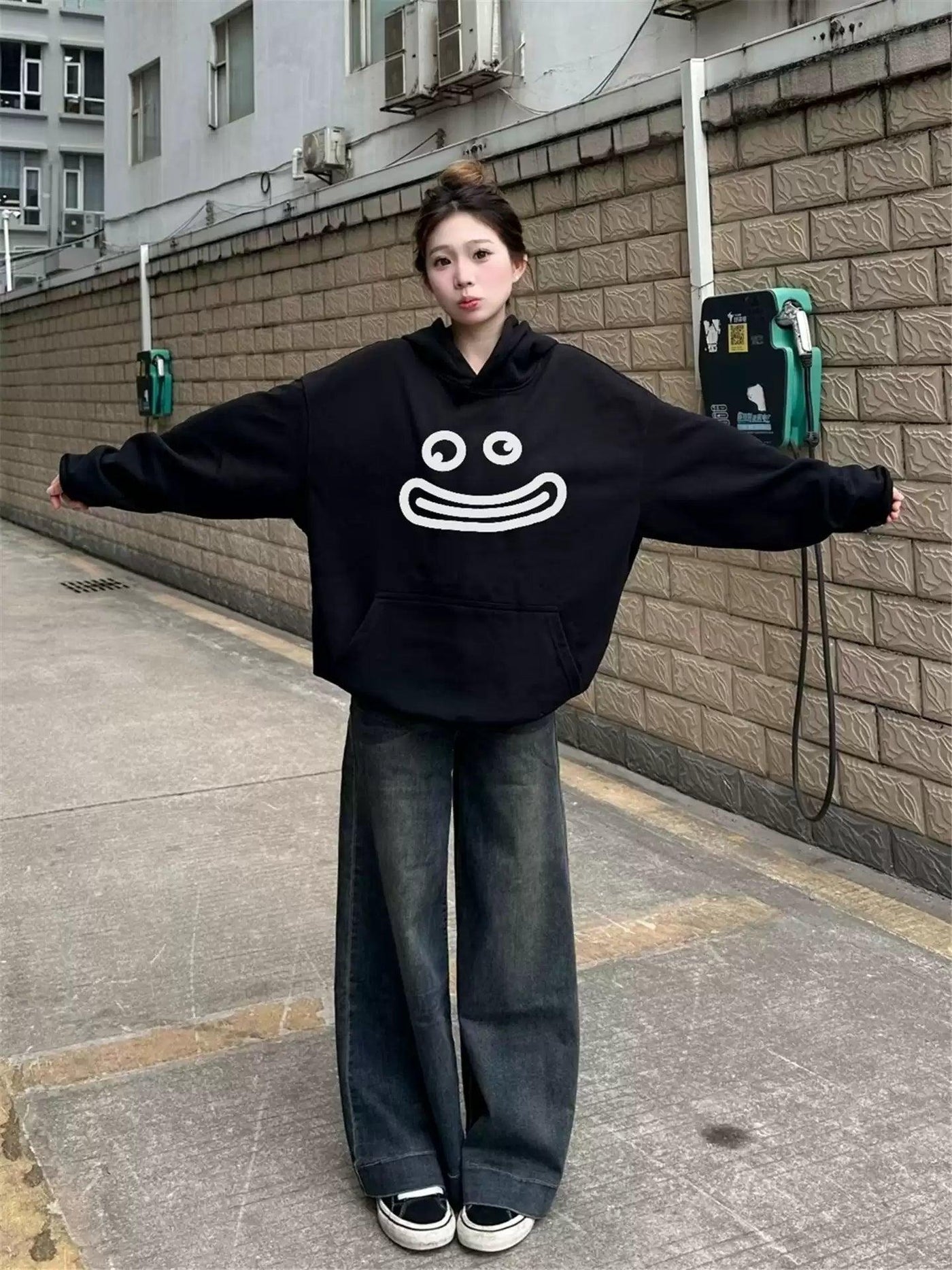 Mina Emoticon Graphic Print Hoodie-korean-fashion-Hoodie-Mina's Closet-OH Garments