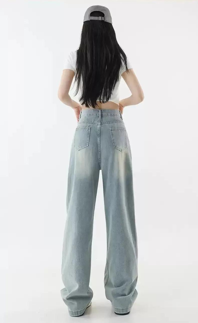 Mina Faded Pleated High Waist Jeans-korean-fashion-Jeans-Mina's Closet-OH Garments