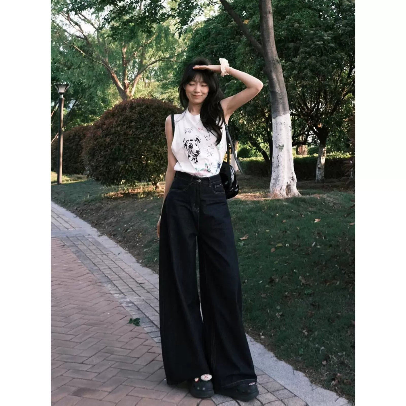 Mina High Waisted Wide Fit Jeans-korean-fashion-Jeans-Mina's Closet-OH Garments