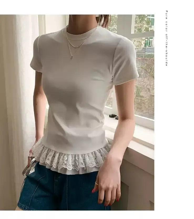 Mina Laced and Ruffles End Blouse-korean-fashion-Blouse-Mina's Closet-OH Garments