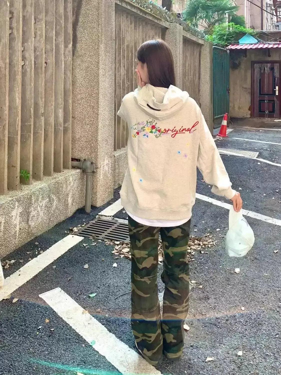 Mina Lettered Floral Emroidery Hoodie-korean-fashion-Hoodie-Mina's Closet-OH Garments