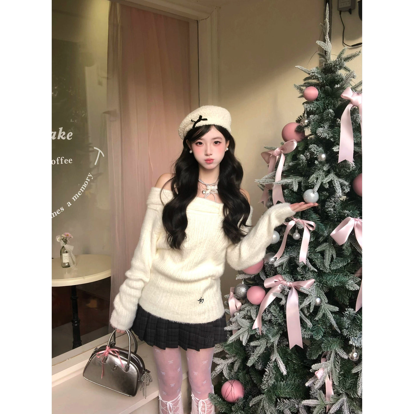 Mina Off Shoulder Plain Sweater-korean-fashion-Sweater-Mina's Closet-OH Garments