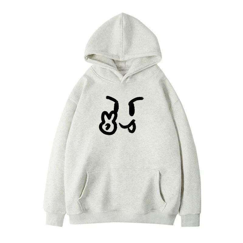 Mina Peace Emoticon Graphic Print Hoodie-korean-fashion-Hoodie-Mina's Closet-OH Garments