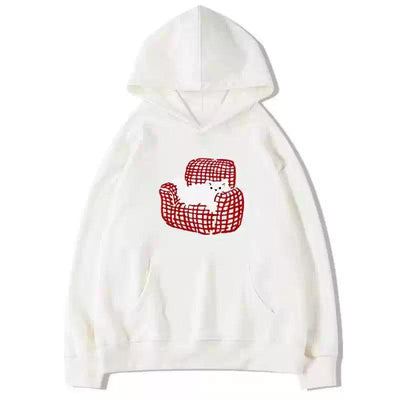 Mina Pet and Sofa Graphic Print Hoodie-korean-fashion-Hoodie-Mina's Closet-OH Garments