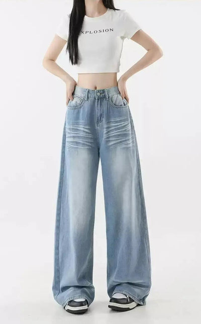 Mina Ripple Washed & Faded Jeans-korean-fashion-Jeans-Mina's Closet-OH Garments