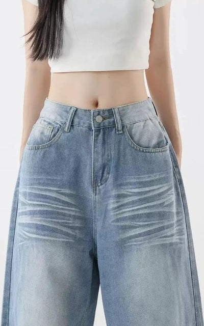 Mina Ripple Washed & Faded Jeans-korean-fashion-Jeans-Mina's Closet-OH Garments