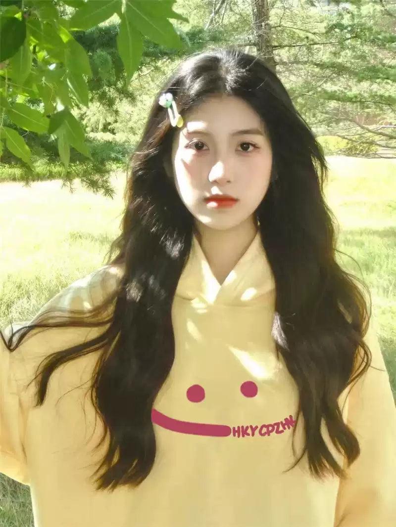 Mina Smile Face Icon Hoodie-korean-fashion-Hoodie-Mina's Closet-OH Garments