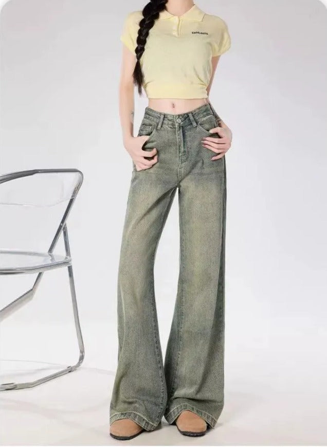 Mina Straight Leg Faded Jeans-korean-fashion-Jeans-Mina's Closet-OH Garments