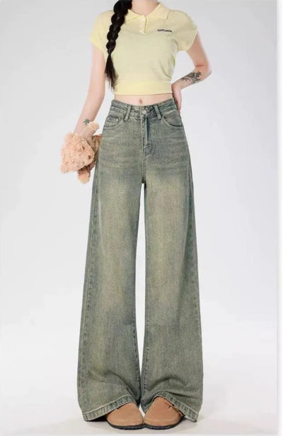 Mina Straight Leg Faded Jeans-korean-fashion-Jeans-Mina's Closet-OH Garments