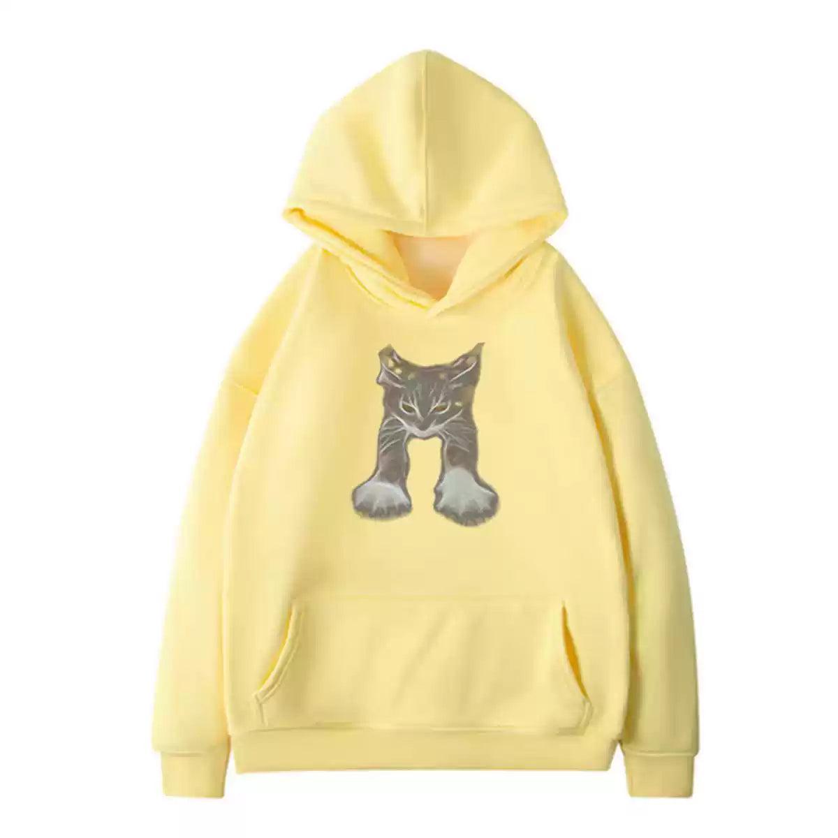 Mina Stretching Cat Graphic Print Hoodie-korean-fashion-Hoodie-Mina's Closet-OH Garments