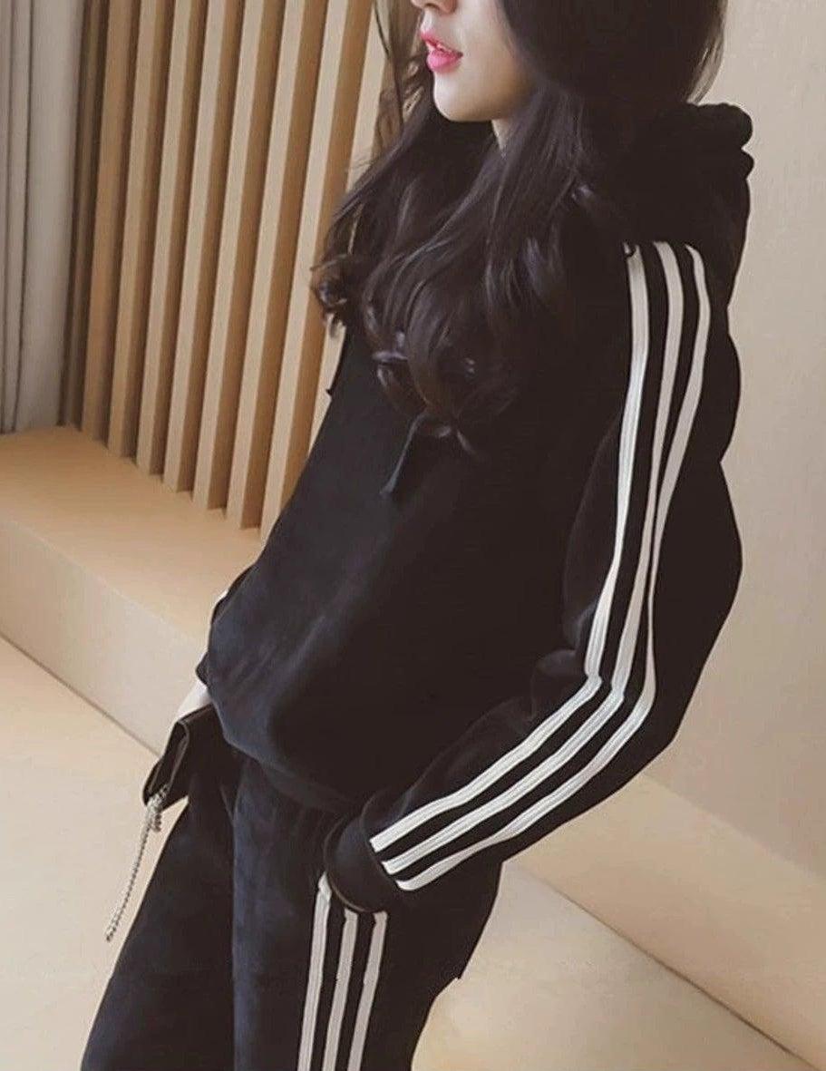 Mina Striped Sides Hoodie-korean-fashion-Hoodie-Mina's Closet-OH Garments