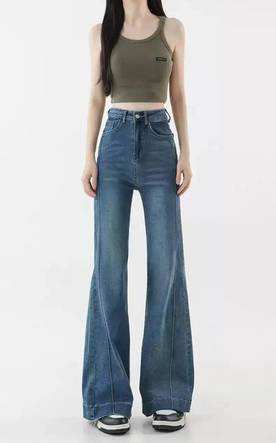 Mina Structured High Waisted Flared Jeans-korean-fashion-Jeans-Mina's Closet-OH Garments