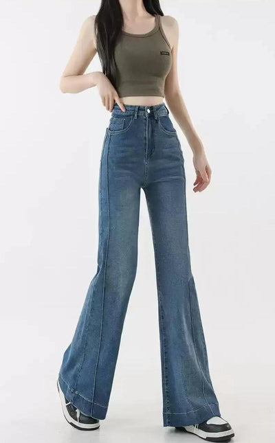 Mina Structured High Waisted Flared Jeans-korean-fashion-Jeans-Mina's Closet-OH Garments