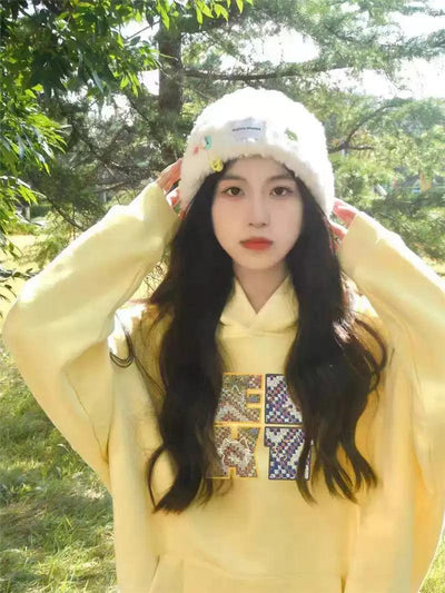 Mina Tribal Letter Effects Hoodie-korean-fashion-Hoodie-Mina's Closet-OH Garments