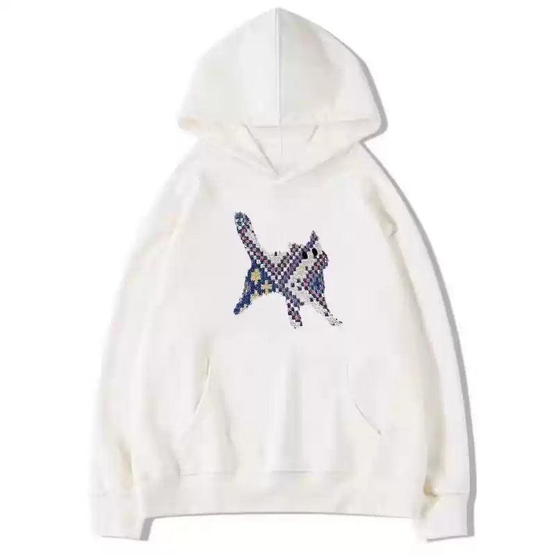 Mina Tribal Stitch Cat Hoodie-korean-fashion-Hoodie-Mina's Closet-OH Garments