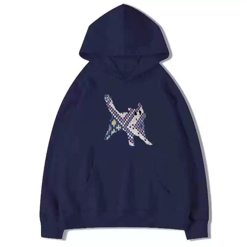 Mina Tribal Stitch Cat Hoodie-korean-fashion-Hoodie-Mina's Closet-OH Garments